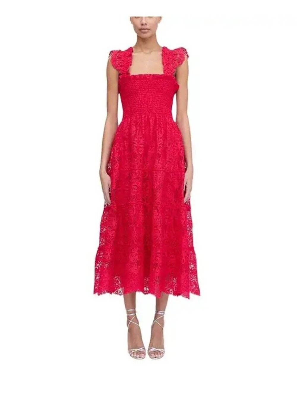 HILL HOUSE The Ellie Nap Dress Cerise Size Large NWT